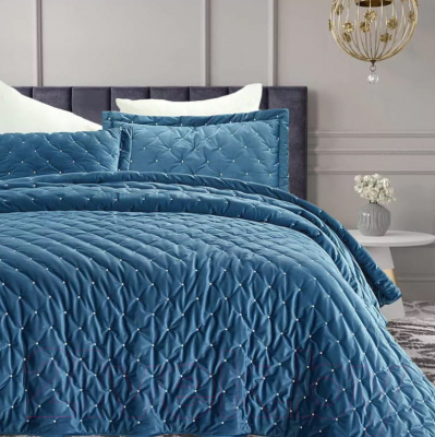Набор текстиля для спальни Arya Ansel / 8680943114105 (темно-синий)