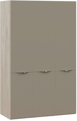 Шкаф ТриЯ Глосс с 3 дверями со стеклом СМ-319.07.431 (баттл рок/стекло мокко матовый)