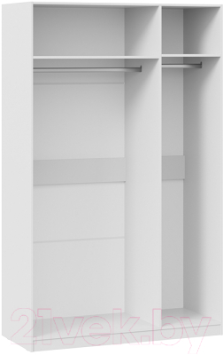 Шкаф ТриЯ Глосс с 3 дверями со стеклом СМ-319.07.431 (белый глянец/стекло)