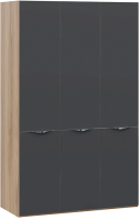 Шкаф ТриЯ Глосс с 3 дверями со стеклом СМ-319.07.431 (яблоня беллуно/стекло графит матовый) - 