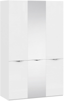 Шкаф ТриЯ Глосс СМ-319.07.432 с 2 дверями со стеклом и 1 зеркальной (белый глянец/стекло) - 
