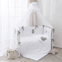 Комплект постельный для малышей Perina Teddy Love / ТЛ6-01.13 (6пр, серый/оливковый) - 