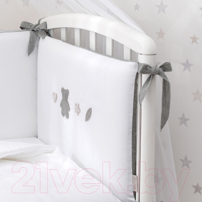 Комплект постельный для малышей Perina Teddy Love / ТЛ6-01.13 (6пр, серый/оливковый)