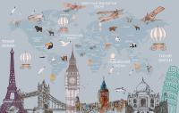 

Фотообои бесшовные Citydecor, Карта мира на русском 6