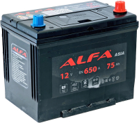 Автомобильный аккумулятор ALFA battery Asia JR 650A (75 А/ч) - 