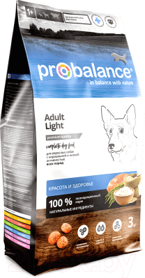 Сухой корм для собак ProBalance Adult Light (3кг)