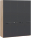 Шкаф ТриЯ Глосс с 4 дверями со стеклом СМ-319.07.441 (яблоня беллуно/стекло графит матовый) - 