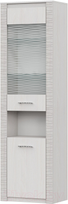 Шкаф с витриной SV-мебель Гамма 20 со стеклом Серия №4 (ясень анкор светлый/сандал светлый)