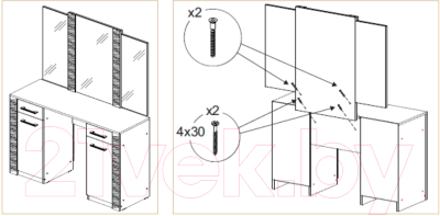 Изображение товара Туалетный столик SV-мебель Гамма 20 серия №4 (ясень анкор светлый/сандал светлый)