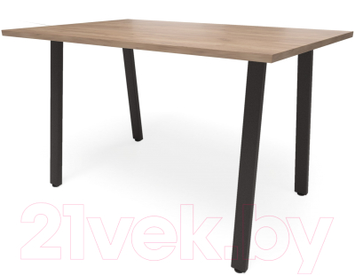 Обеденный стол Millwood Леон Л18 130x80x75 (дуб табачный Craft/металл черный)