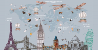 

Фотообои бесшовные Citydecor, Карта мира на русском 6