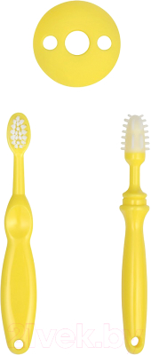 Набор зубных щеток для новорожденных Roxy-Kids RTM-003 (желтый)