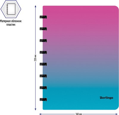 Блокнот Berlingo Radiance A5+ / RNt_A5502 (80л, клетка, розовый/голубой)