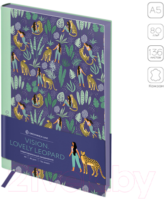 Изображение товара Ежедневник Greenwich Line Vision. Lovely leopard A5 / ENA5-30166 (136л)