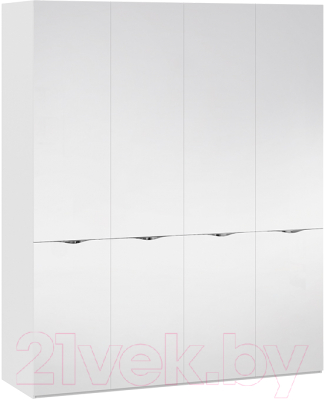 Шкаф ТриЯ Глосс с 4 зеркальными дверями СМ-319.07.443 (белый глянец)