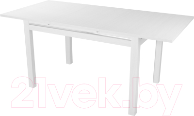 Обеденный стол Домотека Твист 80x120-157 (белый)