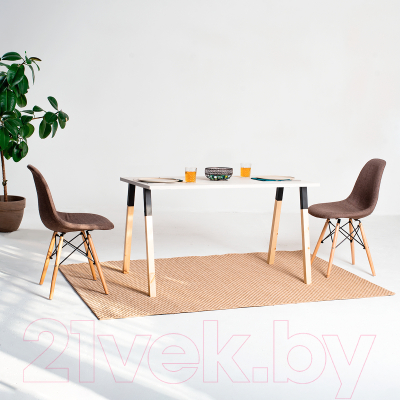 Обеденный стол Millwood Флоренция Л18 100x70 (дуб белый Craft/металл черный/сосна)