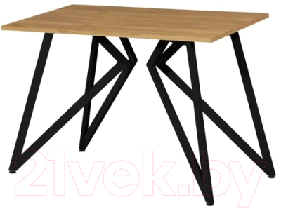 Обеденный стол Millwood Женева Л18 100x70 (дуб золотой Craft/металл черный)