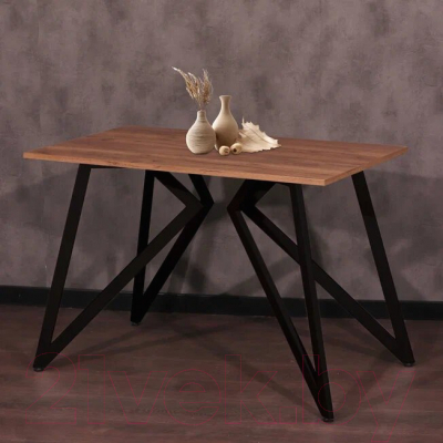 Обеденный стол Millwood Женева Л18 100x70 (дуб табачный Craft/металл черный)