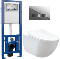 

Унитаз подвесной с инсталляцией Creavit, Free FE322-11CB00E-0000 + S-IN-MZ-LINK_PRO + P-BU-MOV/Cg