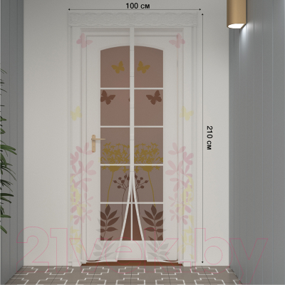 Москитная сетка на дверь Rexant 71-0224 (с цветами)