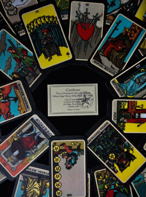 Гадальные карты Gothic Kotik Production Мини Таро Райдера Уэйта классические 78+2 (черный матовый)