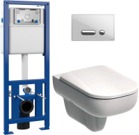 

Унитаз подвесной с инсталляцией Kolo, Traffic L99022000 + S-IN-MZ-LINK_PRO + P-BU-INT/Whg/Gl