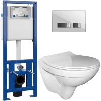 

Унитаз подвесной с инсталляцией Керамин, Санти R Slim + S-IN-MZ-LINK_PRO + P-BU-MOV/Whg/Gl