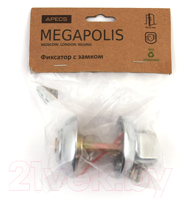 Фиксатор дверной защелки Apecs Megapolis WC-K-0803-CR (с замком)