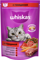 Сухой корм для кошек Whiskas Вкусные подушечки с нежным паштетом с говядиной (350г) - 