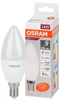 Лампа Osram LED Value В60 7Вт Е14 6500К / 4058075579033