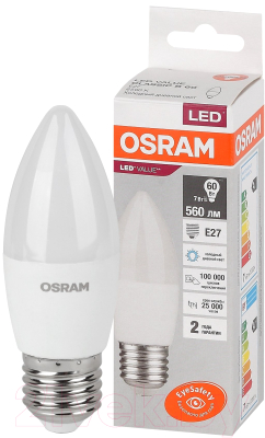 Изображение товара Лампа Osram LED Value В60 7Вт Е27 6500К / 4058075579507