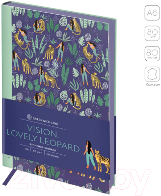 Изображение товара Записная книжка Greenwich Line Vision. Lovely leopard A6 / NA6_30800 (80л)