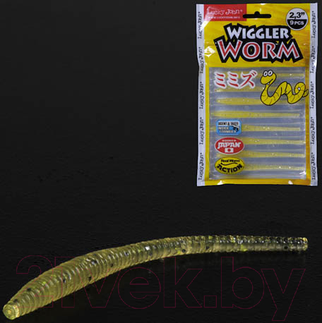 Мягкая приманка Lucky John Pro Wiggler Worm / 140153-071 (9шт) — фото 2