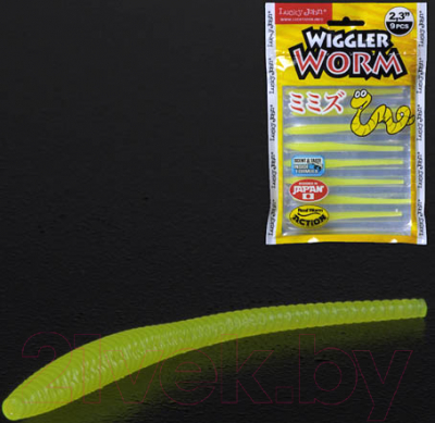 Мягкая приманка Lucky John Pro Wiggler Worm / 140153-101 (9шт)