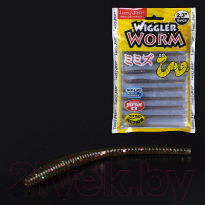 Мягкая приманка Lucky John Pro Wiggler Worm / 140153-S21 (9шт)
