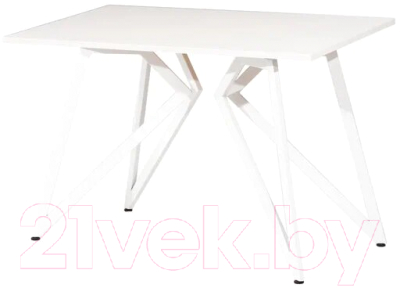 Обеденный стол Millwood Женева Л18 120x70 (белый/металл белый)