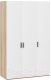Шкаф ТриЯ Рико ТД-340.07.413 комбинированный с 3 глухими дверями (яблоня белуно/белый глянец) - 