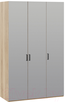 Шкаф ТриЯ Рико ТД-340.07.432 R комбинированный с 3 зерк. дверями правый (яблоня белуно/белый глянец)
