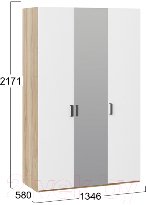 Шкаф ТриЯ Рико ТД-340.07.434 R комбинированный правый (яблоня белуно/белый глянец)