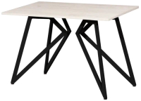 Обеденный стол Millwood Женева Л18 120x70 (дуб белый Craft/металл черный) - 