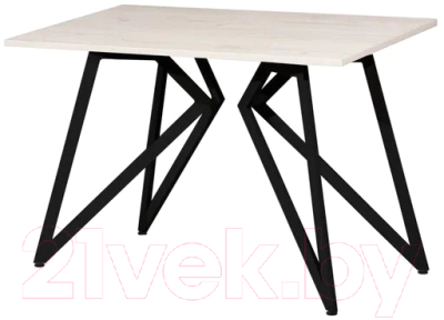 Обеденный стол Millwood Женева Л18 120x70 (дуб белый Craft/металл черный)