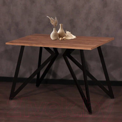 Обеденный стол Millwood Женева Л18 120x70 (дуб табачный Craft/металл черный)