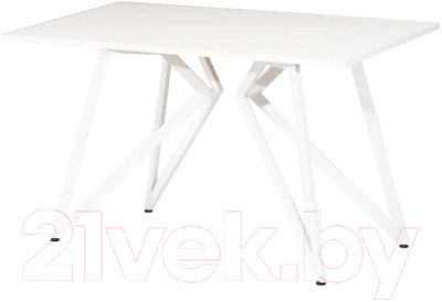 Обеденный стол Millwood Женева Л18 130x80 (белый/металл белый)