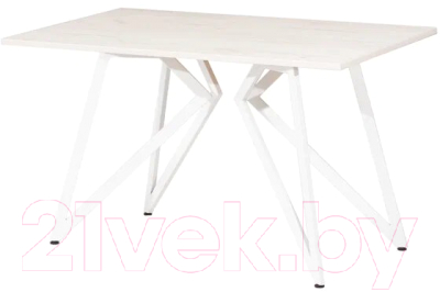 Обеденный стол Millwood Женева Л18 130x80 (дуб белый Craft/металл белый)