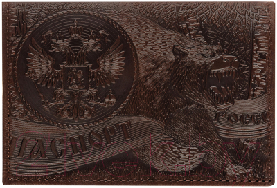 Обложка на паспорт OfficeSpace Медведь / 339843 (коричневый)