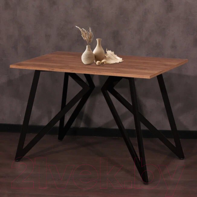 Обеденный стол Millwood Женева Л18 130x80 (дуб табачный Craft/металл черный)