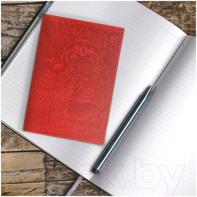 Обложка на паспорт OfficeSpace Сова / 339852 (красный)