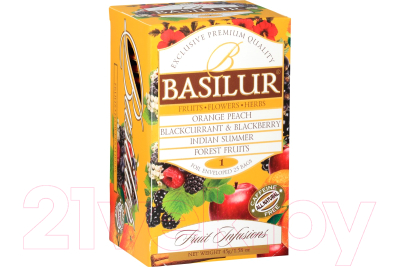 Чай пакетированный Basilur Fruit Infusion Ассорти Том 1 (25пак)