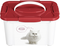 Емкость для хранения корма Lucky Pet Кошки / 434212521 (5.5л, бордовый) - 